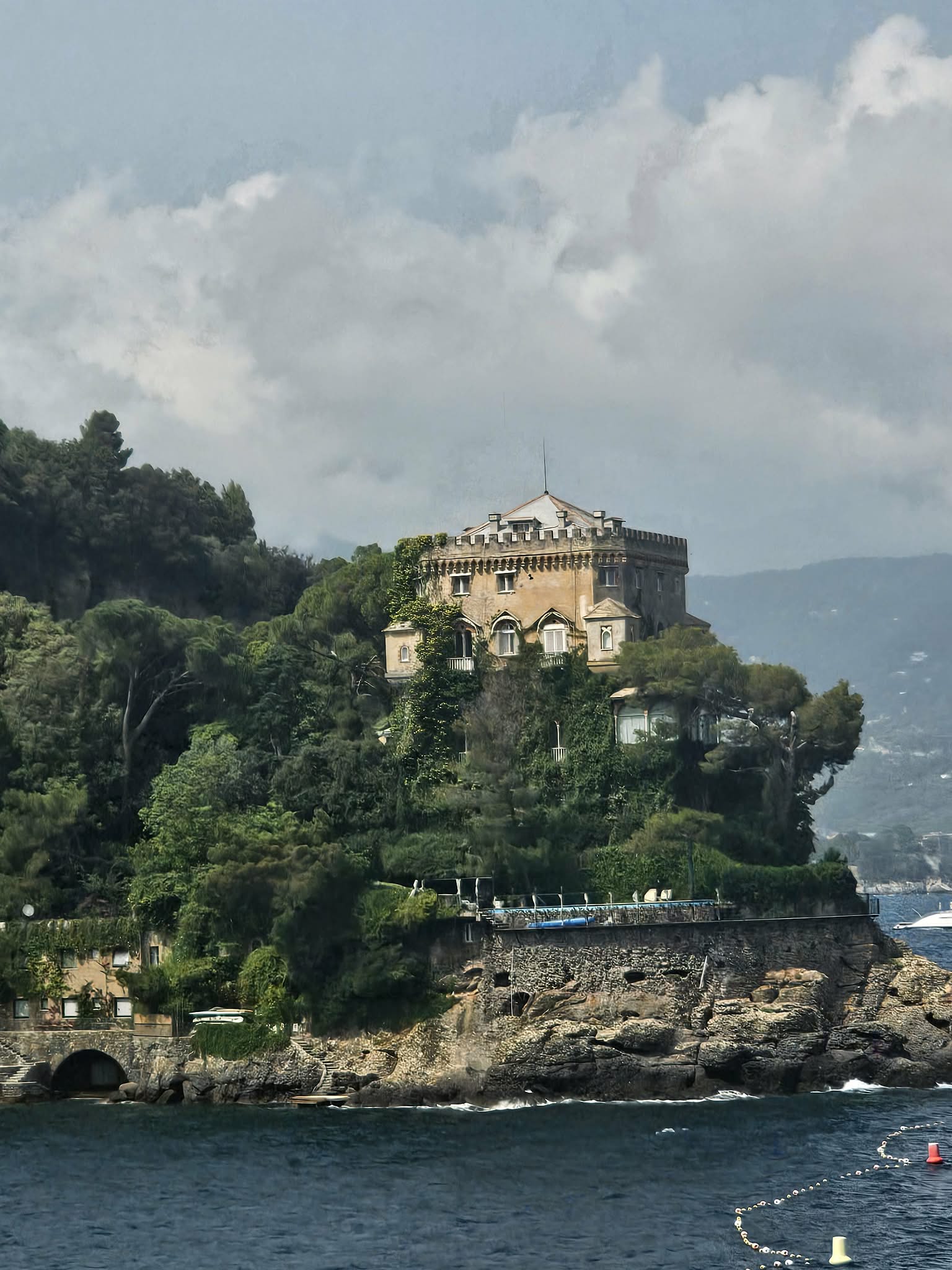 Portofino Castle on the Cliff – Fine Art Print | Italian Riviera Historic Villa